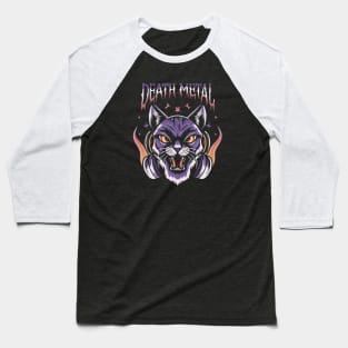 Death Metal Satanic Baphomet Cat Baseball T-Shirt